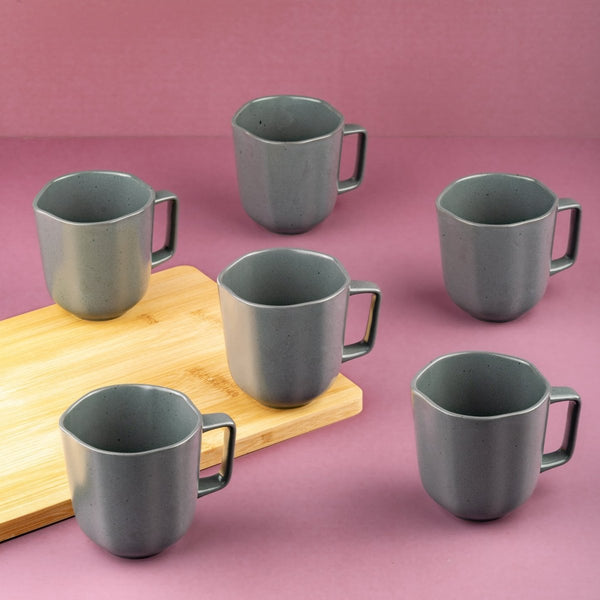 Ariane Earth 11 5/6 Oz Earth - Charcoal Grey Dots Porcelain Mug - 6/Case (AERARN510054035) - iFoodservice Online