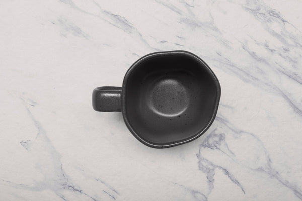 Ariane Earth 11 5/6 Oz Earth - Charcoal Grey Dots Porcelain Mug - 6/Case (AERARN510054035) - iFoodservice Online