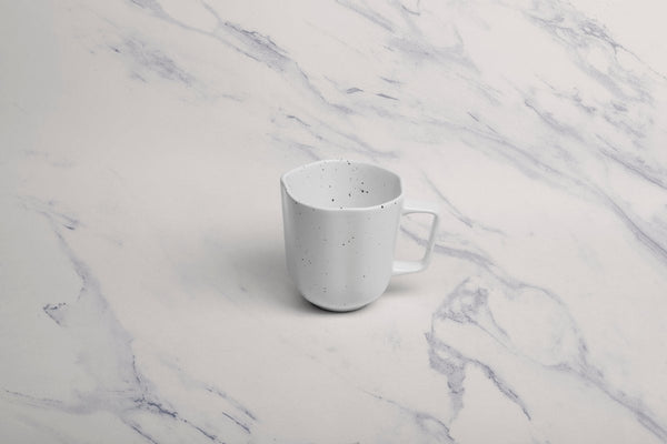 Ariane Earth 11 5/6 Oz Earth - Linen Dotts White Porcelain Mug - 6/Case (AERARN508054035) - iFoodservice Online