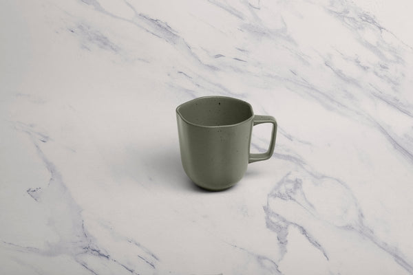 Ariane Earth 11 5/6 Oz Earth - Mist Green Dots Porcelain Mug - 6/Case (AERARN511054035) - iFoodservice Online