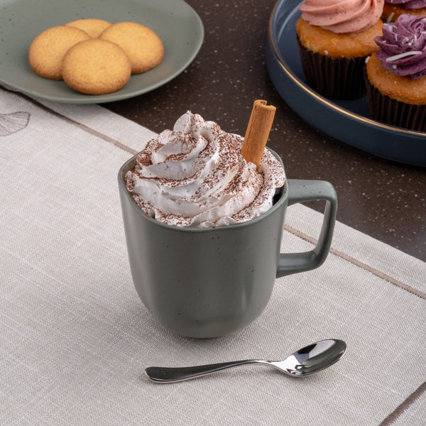 Ariane Earth 11 5/6 Oz Earth - Mist Green Dots Porcelain Mug - 6/Case (AERARN511054035) - iFoodservice Online