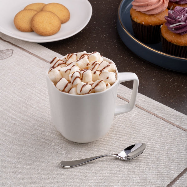 Ariane Earth 11 5/6 Oz Earth - Warm White Porcelain Mug - 6/Case (AERARN000054035) - iFoodservice Online