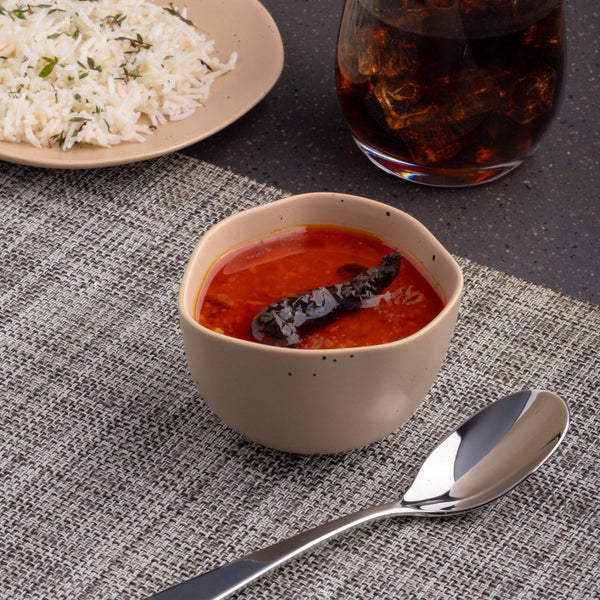 Ariane Earth 3 3/4 '' Earth - Dark Sand Dots Porcelain Bowl - 12/Case (AERARN512022010) - iFoodservice Online