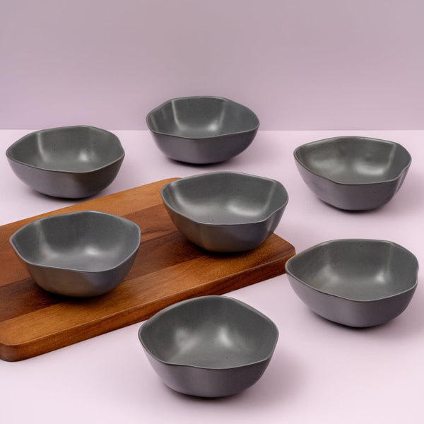 Ariane Earth 5 1/2" Earth - Charcoal Black Porcelain Bowl - 8/Case (AERARN510022014) - iFoodservice Online