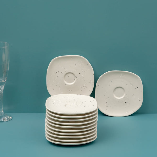 Ariane Earth 5 1/8" Earth - Linen White Porcelain Saucer - 12/Case (AERARN508014013) - iFoodservice Online