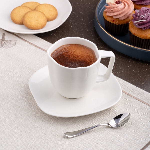 Ariane Earth 5 1/8" Earth - Warm White Porcelain Saucer - 12/Case (AERARN000014013) - iFoodservice Online