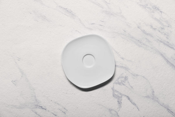 Ariane Earth 5 1/8" Earth - Warm White Porcelain Saucer - 12/Case (AERARN000014013) - iFoodservice Online