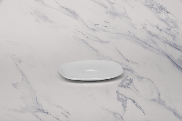 Ariane Earth 5 1/8" Earth - Warm White Porcelain Saucer - 12/Case (AERARN000014013) - iFoodservice Online