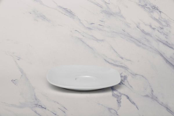 Ariane Earth 5 5/7" Earth - Warm White Porcelain Saucer - 12/Case (AERARN000014015) - iFoodservice Online