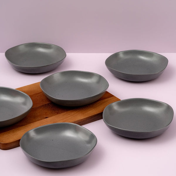 Ariane Earth 6 2/3'' Earth - Charcoal Black Porcelain Bowl - 6/Case (AERARN510022017) - iFoodservice Online