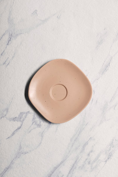 Ariane Earth 6" Earth - Dark Sand Dots Porcelain Saucer - 12/Case (AERARN512014015) - iFoodservice Online