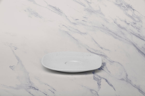 Ariane Earth 6" White Dotts Porcelain Saucer - 12/Case (AERARN508014015) - iFoodservice Online