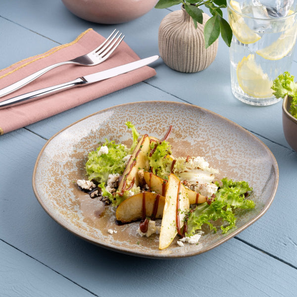 Ariane Earth 7 1/2" Mohenjodaro Porcelain Deep Plate - 6/Case (AERARNC98012019) - iFoodservice Online