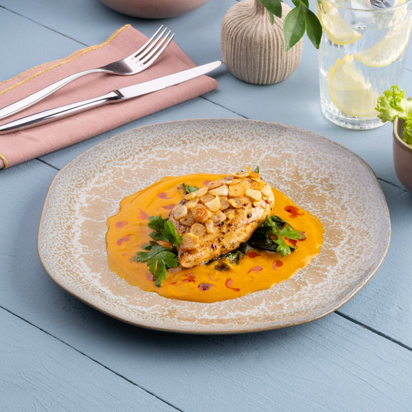 Ariane Earth 8 1/4" Mohenjodaro Porcelain Flate Plate - 12/Case (AERARNC98011021) - iFoodservice Online