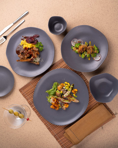 Ariane Earth 9" Black Dots Porcelain Deep Plate - 6/Case (AERARN510012023) - iFoodservice Online