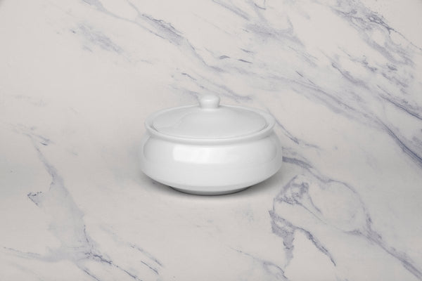 Ariane Gn 10 1/7 Oz Buffet - Warm White Porcelain Handi Bowl And Lid - 4/Case (AGNARN000102004) - iFoodservice Online