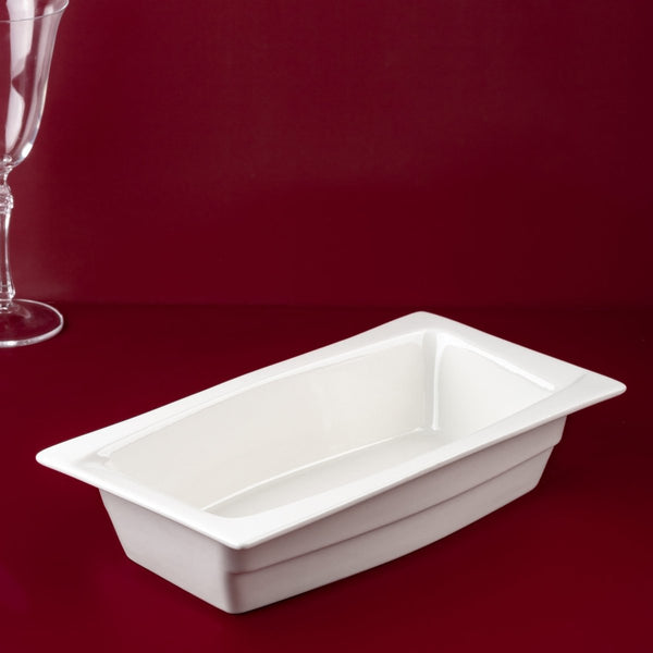 Ariane Gn 10 3/7'' x 12 4/5'' Buffet - Warm White Porcelain Pan 1/2 - 1/Case (AGNARN000100012) - iFoodservice Online