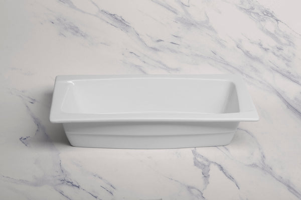 Ariane Gn 10 3/7'' x 12 4/5'' Buffet - Warm White Porcelain Pan 1/2 - 1/Case (AGNARN000100012) - iFoodservice Online
