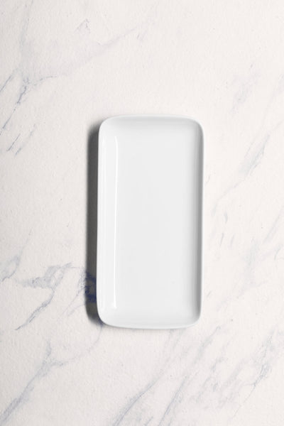 Ariane Gn 11'' x 5 1/2'' Buffet - Warm White Porcelain Rectangle Plate - 6/Case (AGNARN000011028) - iFoodservice Online