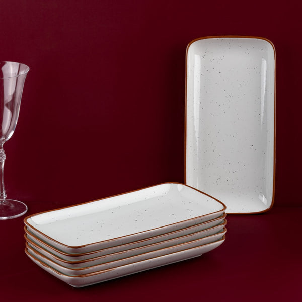 Ariane Gn 11'' x 5 1/2'' Terra Arena White Porcelain Rectangle Plate - 6/Case (AGNARN205011028) - iFoodservice Online