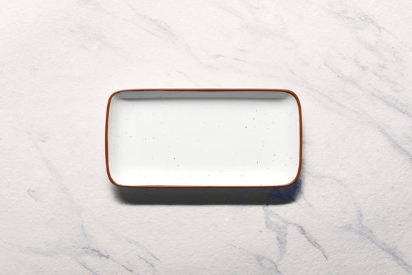 Ariane Gn 11'' x 5 1/2'' Terra Arena White Porcelain Rectangle Plate - 6/Case (AGNARN205011028) - iFoodservice Online