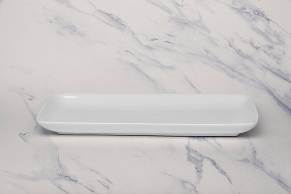 Ariane Gn 14 1/6'' x 6 1/2'' Buffet - Warm White Porcelain Rectangle Plate - 6/Case (AGNARN000011036) - iFoodservice Online