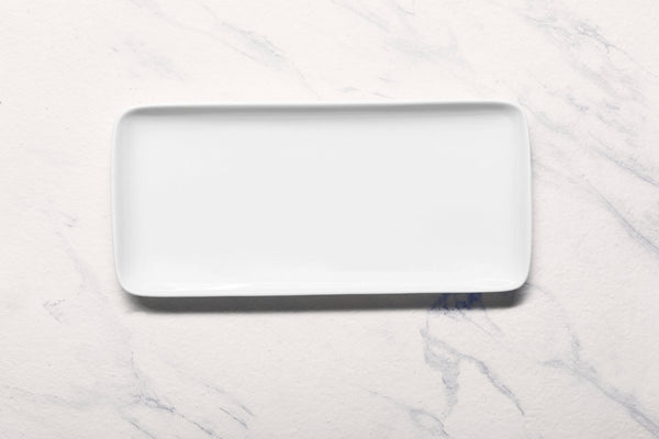 Ariane Gn 14 1/6'' x 6 1/2'' Buffet - Warm White Porcelain Rectangle Plate - 6/Case (AGNARN000011036) - iFoodservice Online