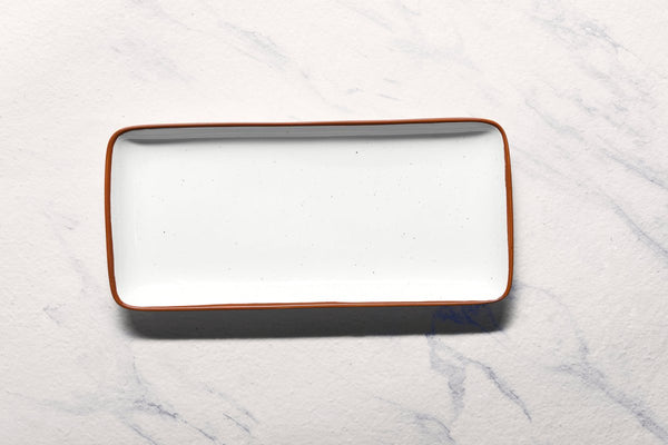 Ariane Gn 14 1/6'' x 6 1/2'' Terra Arena White Porcelain Rectangle Plate - 6/Case (AGNARN205011036) - iFoodservice Online