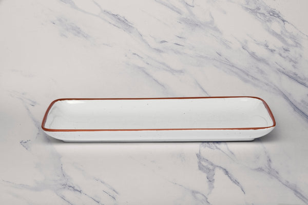 Ariane Gn 14 1/6'' x 6 1/2'' Terra Arena White Porcelain Rectangle Plate - 6/Case (AGNARN205011036) - iFoodservice Online