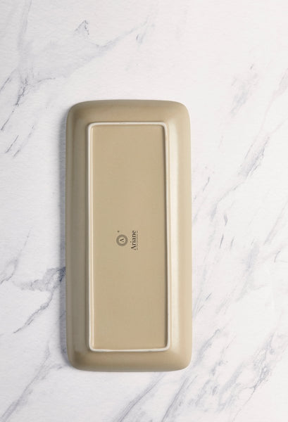 Ariane Gn 14 1/6'' x 6 1/2'' Tornado - Sand Dollar Porcelain Rectangle Plate - 6/Case (AGNARN428011036) - iFoodservice Online