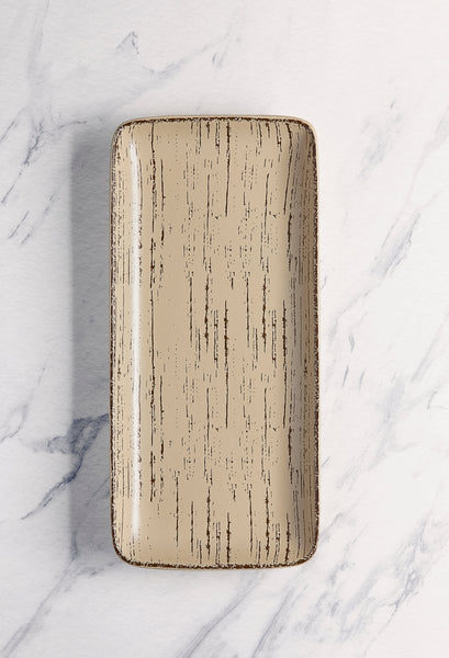 Ariane Gn 14 1/6'' x 6 1/2'' Tornado - Sand Dollar Porcelain Rectangle Plate - 6/Case (AGNARN428011036) - iFoodservice Online