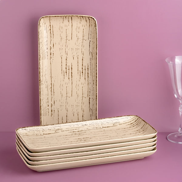 Ariane Gn 14 1/6'' x 6 1/2'' Tornado - Sand Dollar Porcelain Rectangle Plate - 6/Case (AGNARN428011036) - iFoodservice Online