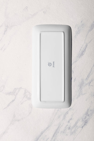 Ariane Gn 14 1/6'' x 6 1/2'' Tornado - White Matt Porcelain Rectangle Plate - 6/Case (AGNARN427011036) - iFoodservice Online