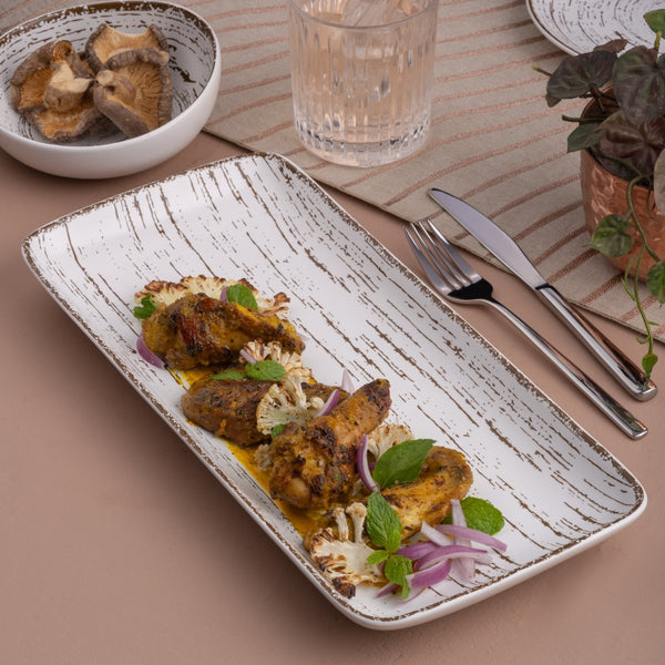 Ariane Gn 14 1/6'' x 6 1/2'' Tornado - White Matt Porcelain Rectangle Plate - 6/Case (AGNARN427011036) - iFoodservice Online