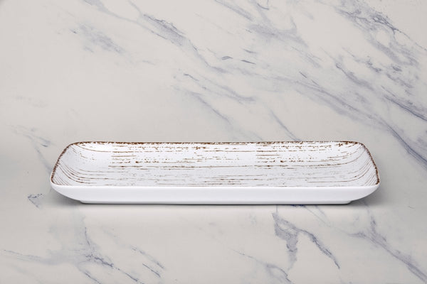 Ariane Gn 14 1/6'' x 6 1/2'' Tornado - White Matt Porcelain Rectangle Plate - 6/Case (AGNARN427011036) - iFoodservice Online