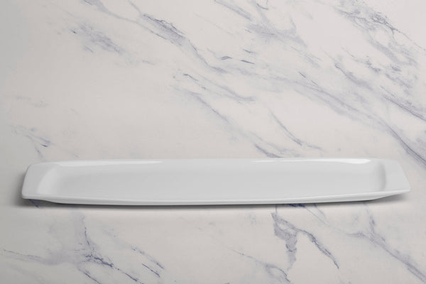 Ariane Gn 17 1/2'' x 4'' Buffet - Warm White Porcelain Pan Long Platter - 6/Case (AGNARN000011045) - iFoodservice Online