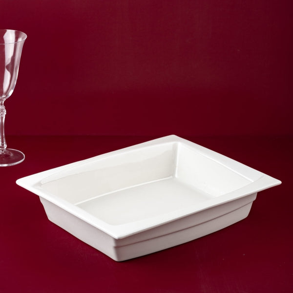 Ariane Gn 7'' x 12 4/5'' Buffet - Warm White Porcelain Pan 1/3 - 1/Case (AGNARN000100013) - iFoodservice Online