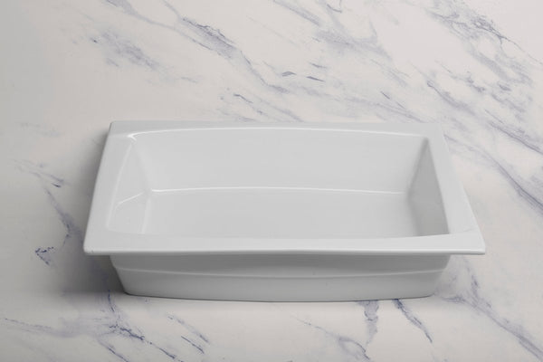 Ariane Gn 7'' x 12 4/5'' Buffet - Warm White Porcelain Pan 1/3 - 1/Case (AGNARN000100013) - iFoodservice Online
