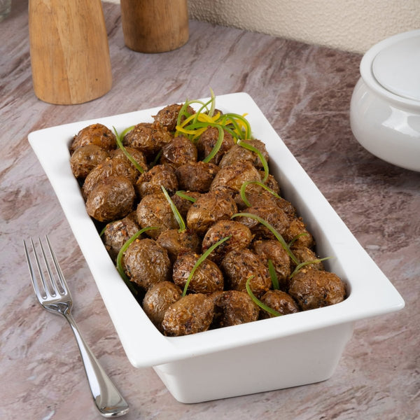 Ariane Gn 7'' x 12 4/5'' Buffet - Warm White Porcelain Pan 1/3 - 1/Case (AGNARN000100013) - iFoodservice Online