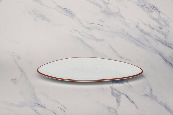 Ariane Island 11 3/7" Terra Arena White Porcelain Triangle Plate - 6/Case (AISARN205011029) - iFoodservice Online