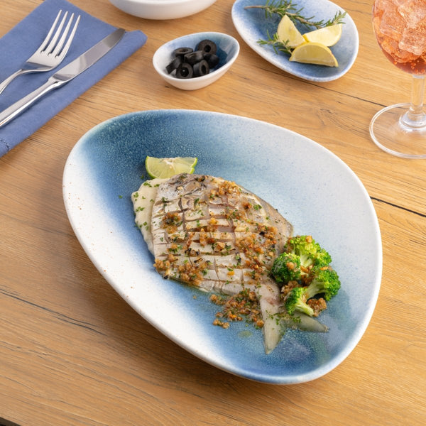 Ariane Island 13" Lir Porcelain Triangle Plate - 6/Case (AISARND65011033) - iFoodservice Online