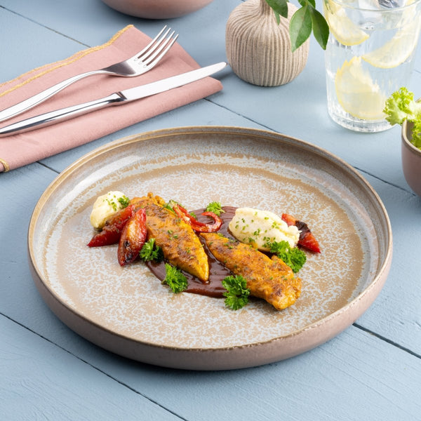 Ariane Island 9 5/6" Mohenjodaro Porcelain Organic Plate - 4/Case (AISARNC98111025) - iFoodservice Online
