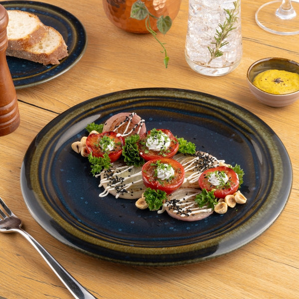 Ariane Laps 10 5/8" Splash Denim Porcelain Flat Plate - 6/Case (ALPARND53011027) - iFoodservice Online