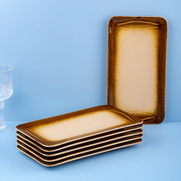 Ariane Laps 11" x 6" Sahara Porcelain Rectangle Platter - 6/Case (ALPARND63011004) - iFoodservice Online