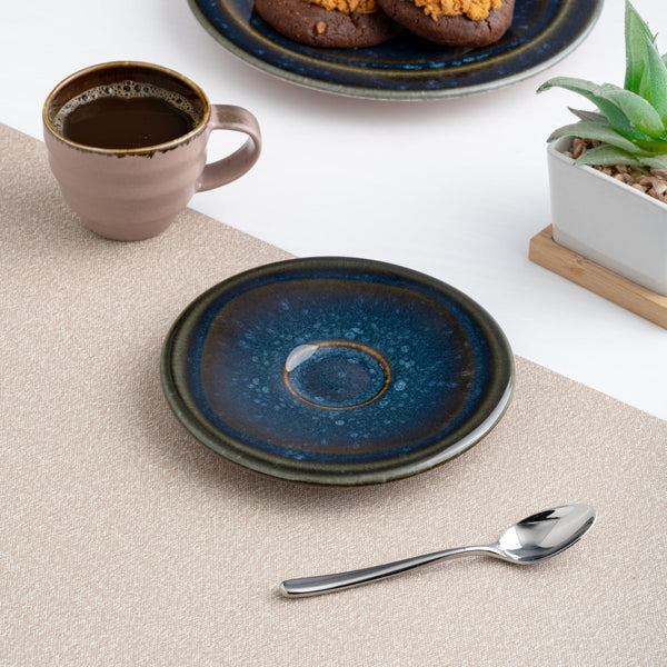 Ariane Laps 5 1/8" Splash Denim Porcelain Saucer - 12/Case (ALPARND53014013) - iFoodservice Online