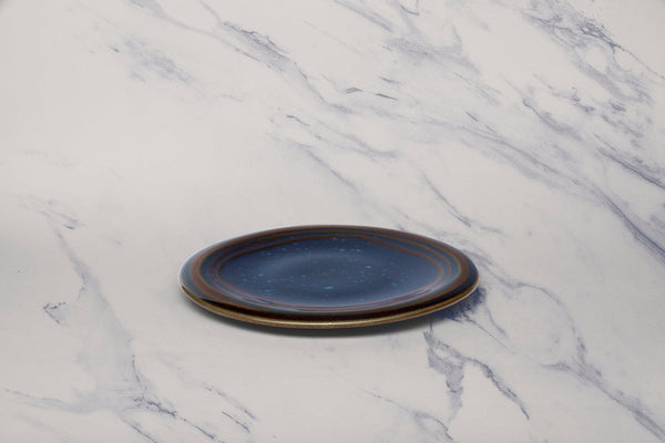 Ariane Laps 7" Splash Denim Porcelain Flat Plate - 12/Case (ALPARND53011018) - iFoodservice Online