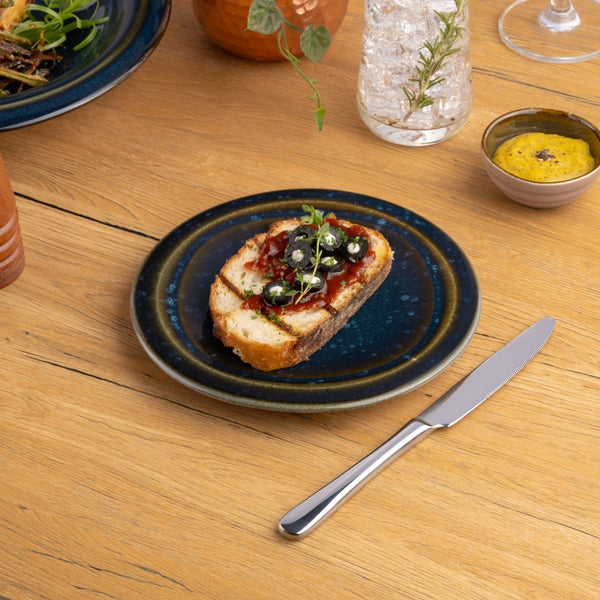 Ariane Laps 7" Splash Denim Porcelain Flat Plate - 12/Case (ALPARND53011018) - iFoodservice Online