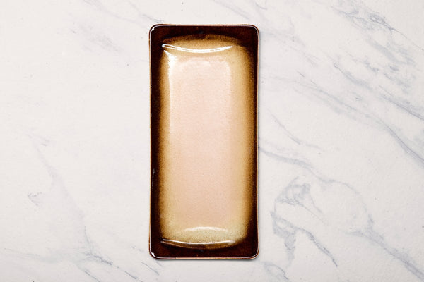 Ariane Laps 8 1/4" x 5 1/8" Sahara Porcelain Rectangle Platter - 6/Case (ALPARND63011005) - iFoodservice Online