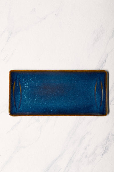 Ariane Laps 8 1/4'' x 5 1/8'' Splash Denim Porcelain Rectangle Platter - 6/Case (ALPARND53011005) - iFoodservice Online