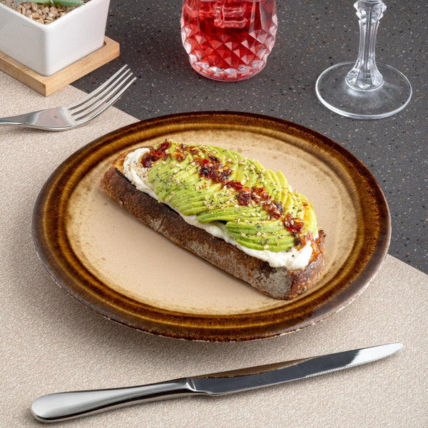 Ariane Laps 9 4/9" Sahara Porcelain Flat Plate - 12/Case (ALPARND63011024) - iFoodservice Online